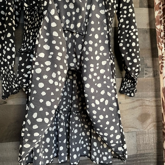 Polka Dot Dress L Boho Whimsy Goth Party Going Out Mini Classy Elegance - Picture 7 of 16